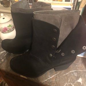Black and grey Luxury  Rebel leather boots.